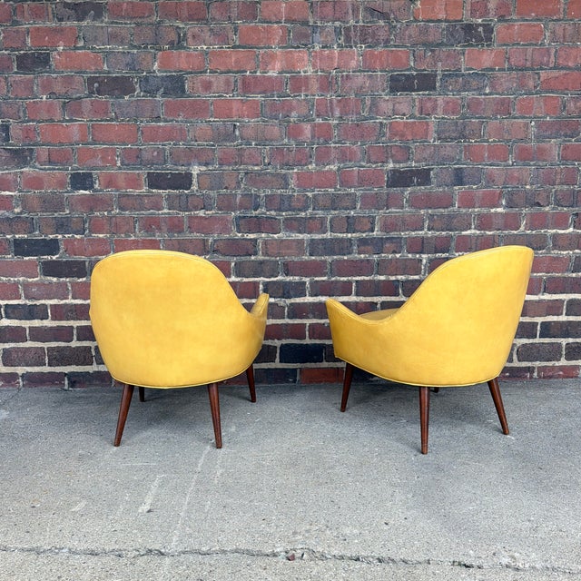 Saffron Paul McCobb Mid Century Modern Lounge Club Chairs Sold as Pair Have 4 Total For Sale - Image 8 of 8