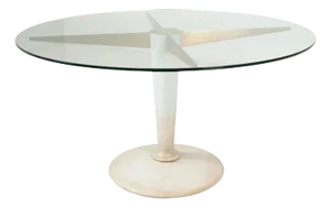Mid-Century Modern Dining Table in Carrara Marble, Bronze and Glass, Italy, 1950s