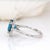 2020s 4.25cts, 10mm London Blue Topaz W Natural Diamond Halo Ring in 14k White Gold For Sale - Image 5 of 7