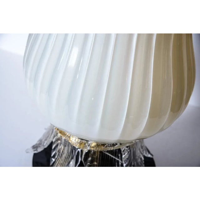 Murano Glass Ribbed Glass Bulbous Table Lamp For Sale - Image 12 of 13