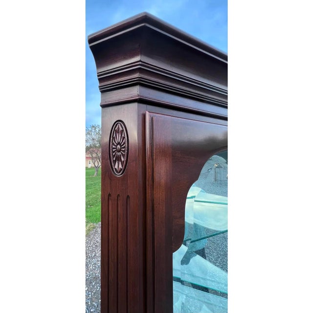 Ethan Allen Ethan Allen Georgian Court Cherry Curio Corner Cabinet For Sale - Image 4 of 7