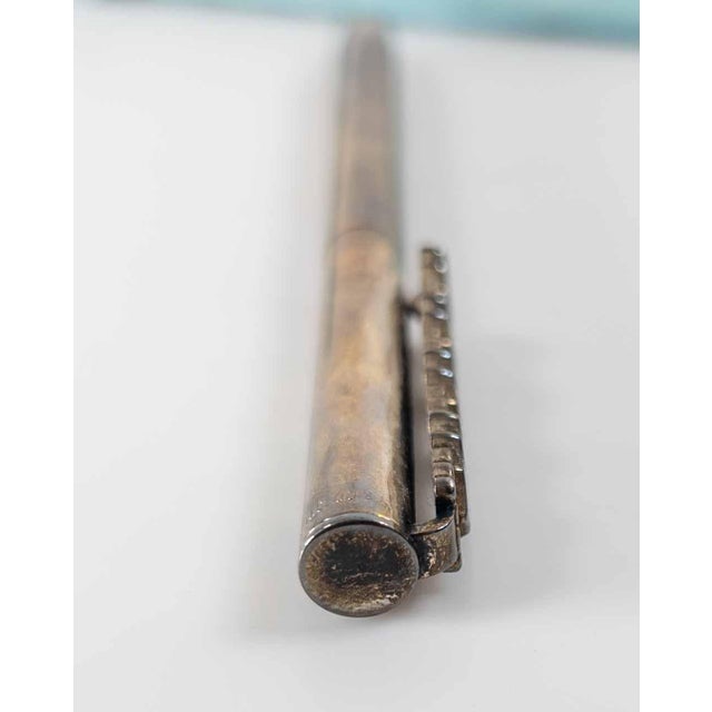1990s 1994 Tiffany & Co. Sterling Silver and Enamel Christmas Tree Pen For Sale - Image 5 of 11
