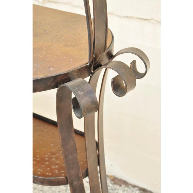 French Art Nouveau Brutalist Mid Century Scrolling Iron Kitchen Island Bar Table For Sale - Image 10 of 12