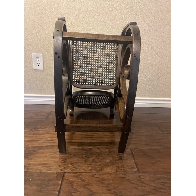 Mid 19th Century Vintage Bentwood & Cane Child's Rocking Chair Kid's Rocker For Sale In Dallas - Image 6 of 9