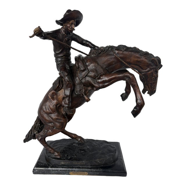 Frederic Remington “Bronco Buster” Sculpture Reproduction For Sale