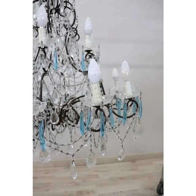 Large Crystal Chandelier with 18 Bulbs, 1930s For Sale - Image 6 of 12