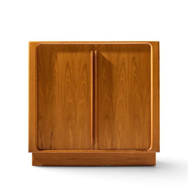 Bernhard Pedersen Mid Century Danish Teak Tambour Door Armoire Dresser This armoire measures: 47.5 wide x 19 deep x 45.25...