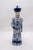 Chinese Pair of Vintage Chinese Blue & White Porcelain Chinese Emperor Figures For Sale - Image 3 of 18