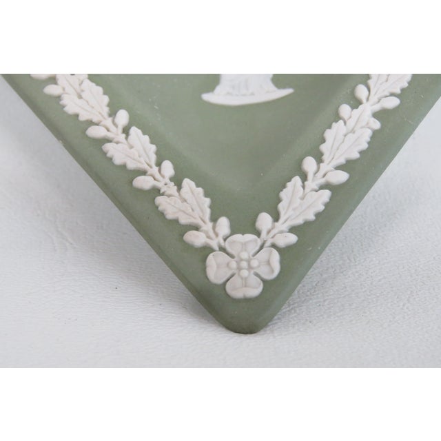 Green Wedgwood Green Jasperware Diamond Shaped Trinket Ring Dish Made in England 4981b For Sale - Image 8 of 13
