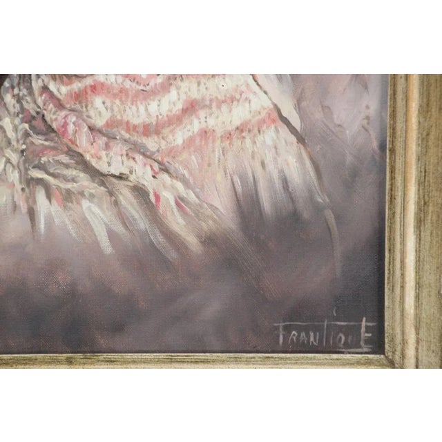 1960s Vintage Oil on Canvas a Portrait Painting of a Young Girl For Sale - Image 5 of 13