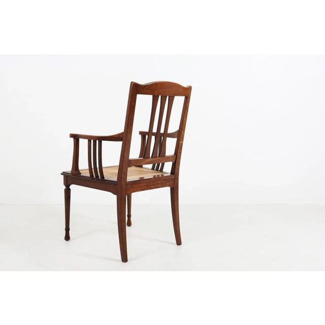 Mid-Century Modern Brown Wooden Armchair, 1890s For Sale - Image 3 of 11