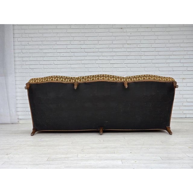 Wood Vintage Danish Three-Seater Sofa in Furniture Velour, 1950s For Sale - Image 7 of 18