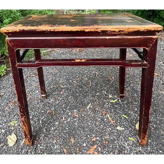 Antique Chinese Elmwood Console Table With Drawer For Sale - Image 9 of 9