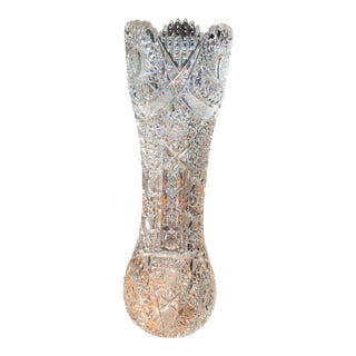 American Brilliant Cut Glass/Crystal Vase 19th Century For Sale