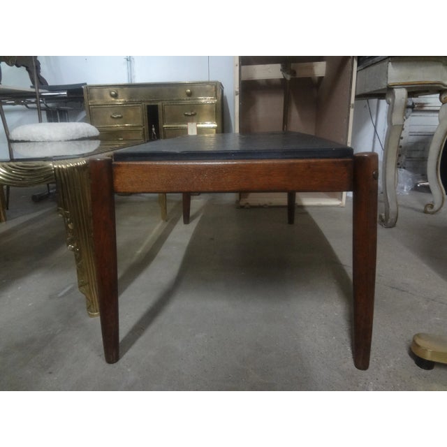 Wood French Brutalist Walnut Coffee Table With Slate Top For Sale - Image 7 of 12