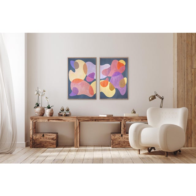 Details: Title: Golden Hour Mobile Medium: Acrylic Painting on Watercolor Paper Size: 100x140 cm in total (100x70 cm, each...
