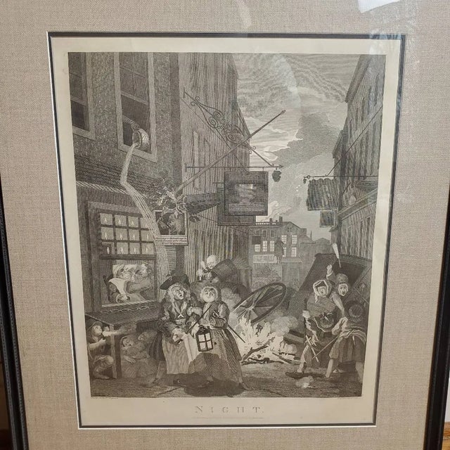 18th Century William Hogarth Four Times of Day Engravings - Set of 3 Framed Prints For Sale - Image 9 of 17