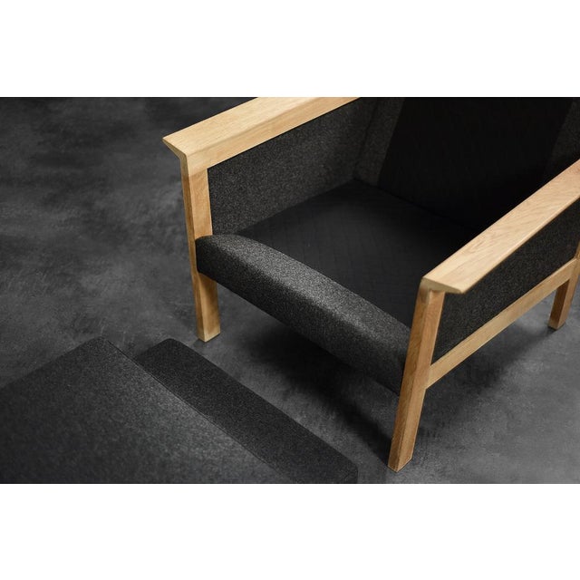 Set of Danish Oak and Felt Lounge Chairs, 1960s For Sale - Image 18 of 18