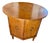 1970s Round Top Hexagon Two Door Cabinet End Table With Brass Ring Pulls and Leg Caps For Sale