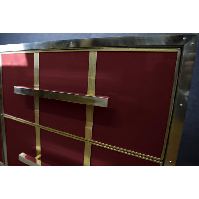 Chest of Drawers with Red Murano Glass and Brass Trim from Justfurnituress For Sale - Image 4 of 11