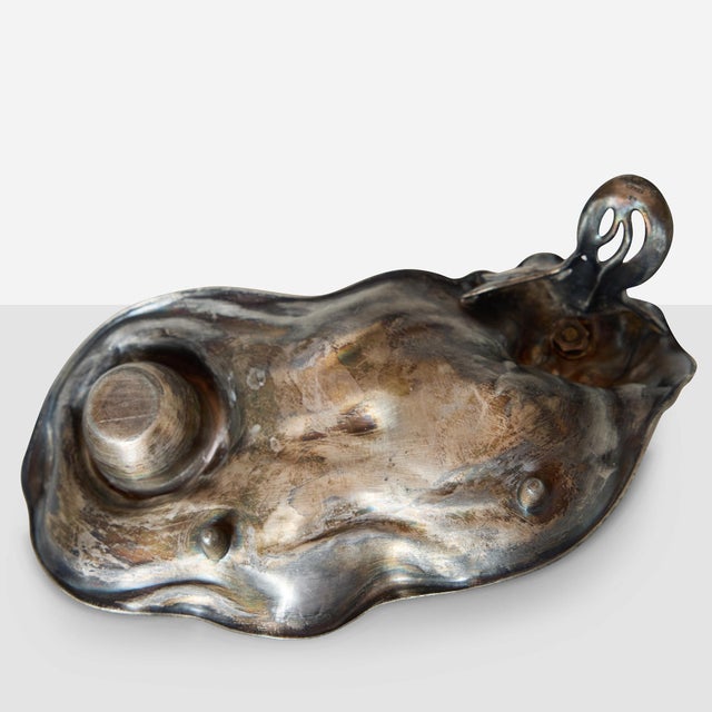Metal 1900s WMF Art Nouveau Inkwell With Reclining Figure For Sale - Image 7 of 12