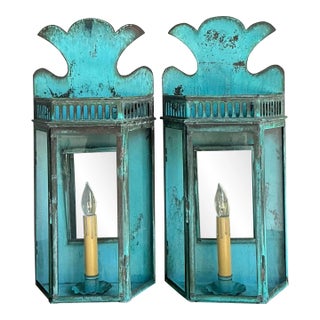 Vintage Regency Hillbrook Collection Patinated Light Sconce - A Pair For Sale