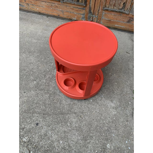 Mid-Century Italian Bar Cart in Red Plastic, 1970s For Sale - Image 4 of 11