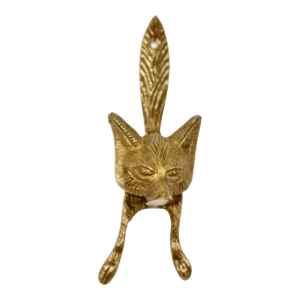 1930s English Brass Fox Door Knocker