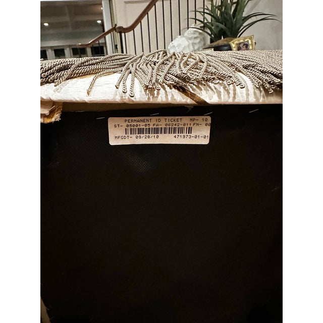 Lane Furniture Tassel-Fringed Footstool For Sale - Image 4 of 4