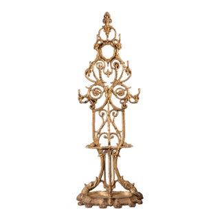 Late 19th Century Ornate Cast Iron Hall Tree For Sale