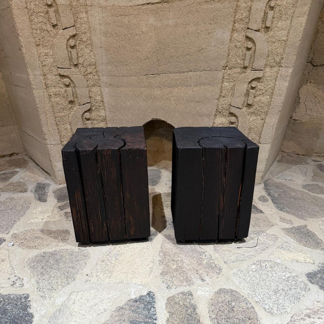 Wood Pair of Primitive Wood Benches Vdg26 Takisugi For Sale - Image 7 of 7