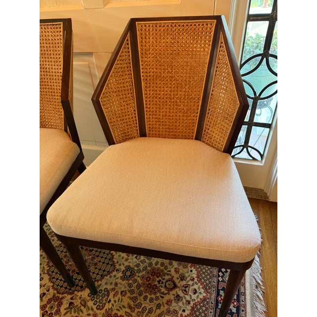 Contemporary Pair of Baker Milling Road Occasional Chairs With Caning, 21st Century For Sale - Image 3 of 10