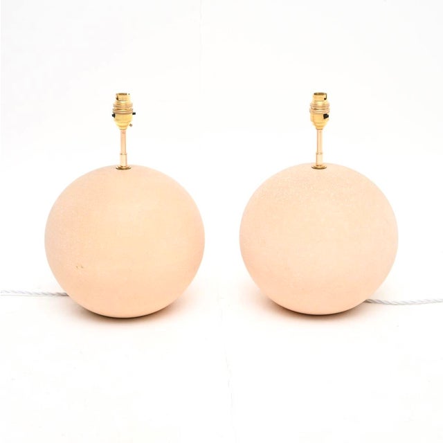 Mid-Century Modern Vintage French Ceramic Lamps from Habitat, 1970, Set of 2 For Sale - Image 3 of 11
