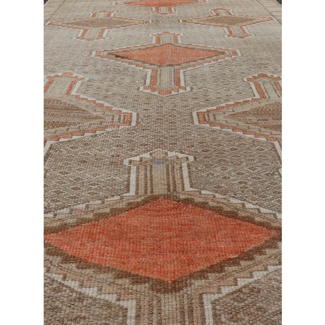Tribal Unique & Colorful Turkish Kars Runner With Tribal Designs and Geometric Motifs For Sale - Image 3 of 11