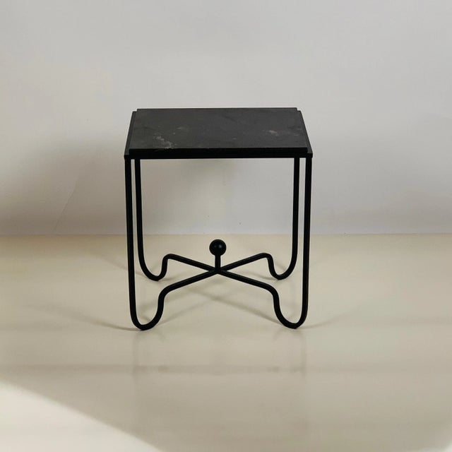 DESIGN FRERES Entretoise' Black Limestone Side Table by Design Frères For Sale - Image 4 of 9