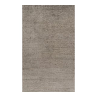 Rug & Kilim’s Oversized Modern Textural Rug in Brown, Gray and Beige Striae - 12x20 For Sale