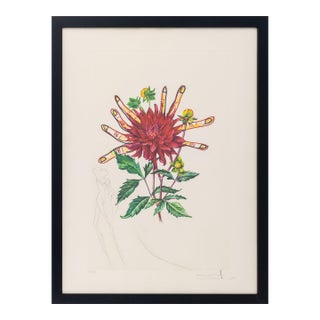 Salvador Dali "Dahlia (Fingers)" Etching, 1972 For Sale