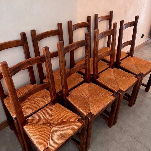 Wood Wooden Extendable Dining Table and Chairs, Set of 9 For Sale - Image 7 of 14