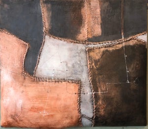 Max Marra, Italian Modernist Abstract Sculpture Painting Shaped Canvas Brutalist Collage, 2002
