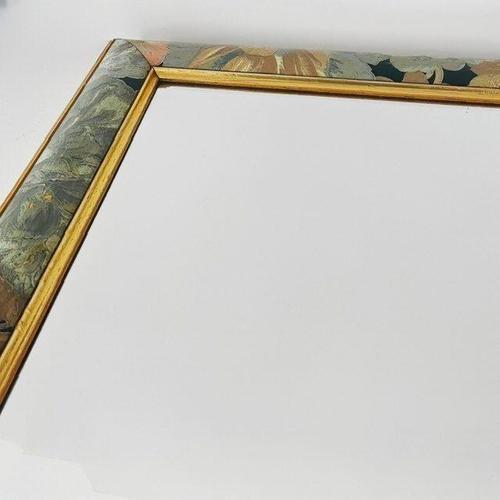 Vintage Danish Boho Wall Mirror with Floral Frame from G&C Bilder, 1980s For Sale - Image 4 of 11