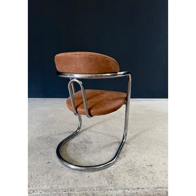 Metal Vintage Dutch Cantilever Office Chair, 1930s For Sale - Image 7 of 18
