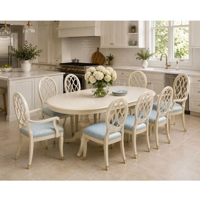 For Sale: Set of 8 Century Furniture Hand-Carved Dining Chairs Elegant solid wood chairs by Century Furniture Industries,...