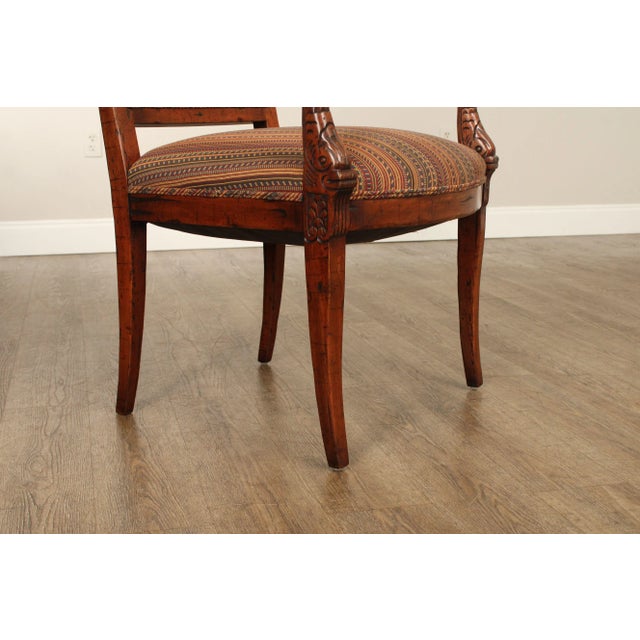 French Empire Style Carved Frame Armchair For Sale - Image 11 of 12