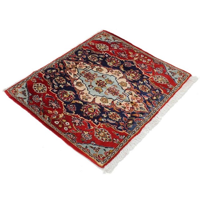 Pasargad DC Red Color Hand Knotted Persian Kashan Rug For Sale - Image 4 of 4