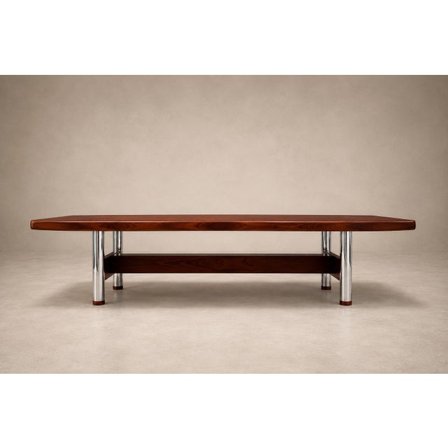 Brazilian Modern "Beg" Dining Table in Brazilian Rosewood and Chrome by Sergio Rodrigues, Brazil, 1960s For Sale - Image 17 of 18