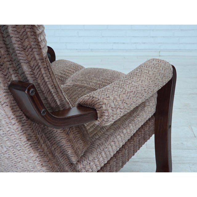 Vintage Danish Lounge Chair in Light Brown Furniture Corduroy, 1970s For Sale - Image 9 of 18