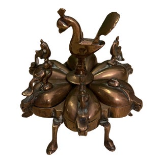 Antique Mughal Persian Peacock Cosmetic Box or Kumkum Box For Sale