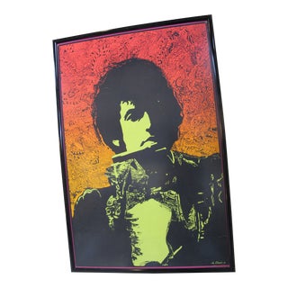 Psychedelic Bob Dylan Joe Roberts Jr. Blacklight Framed 1968 Poster For Sale
