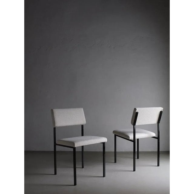 White Boucle Black Metal Chairs from Kembo, Netherlands, 1960s, Set of 2 For Sale - Image 6 of 6
