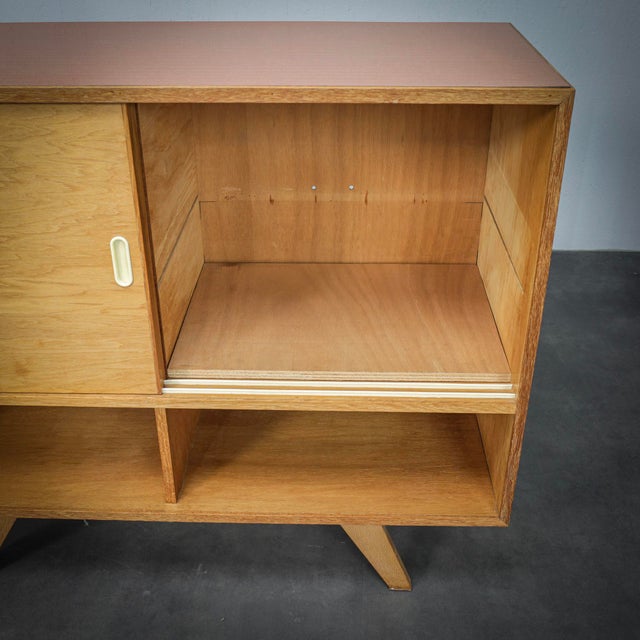 Beige Sideboard with Sliding Doors by Jiří Jiroutek for Interier Praha, Czechoslovakia, 1960s For Sale - Image 8 of 9